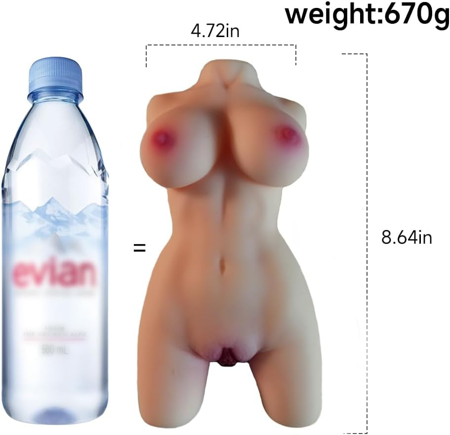 Sex Doll with Portable Female Torso, TPE Male Masturbator with Pussy Vaginal Anal,Adult Sex Adult Doll for Men with Boobs Butt Ass,Real Soft Dolls for Sex,Sex Toy for Men (1.4 Pound)